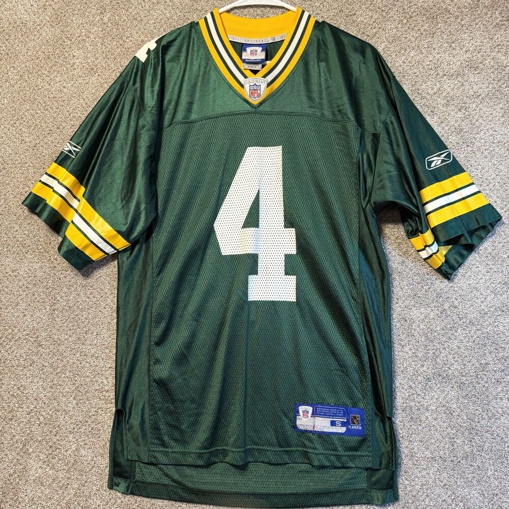 Vintage Reebok Brett Favre Green Bay Packers Jersey Men Size Small 4 NFL 2005